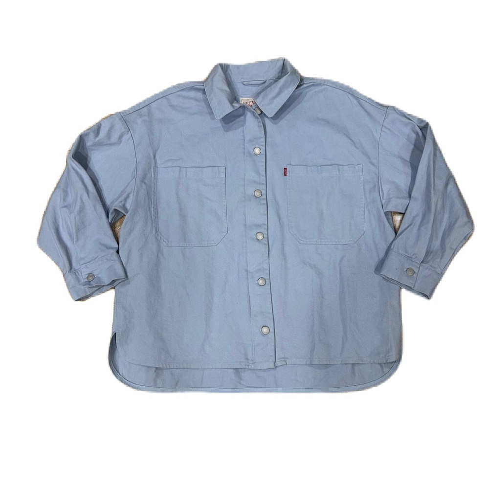 Levi's Light Blue Button-Up (& Zip) Work Shirt Jacket